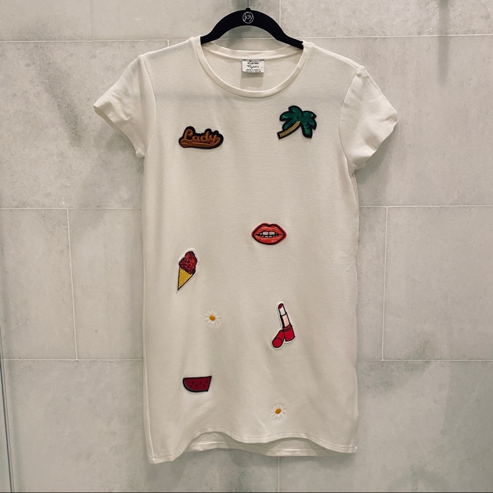 Zara white lucky dress size S